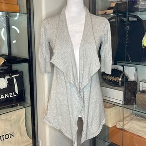 EXPRESS | Drape Front 1/2 Sleeve Cardigan Sweater in Gray